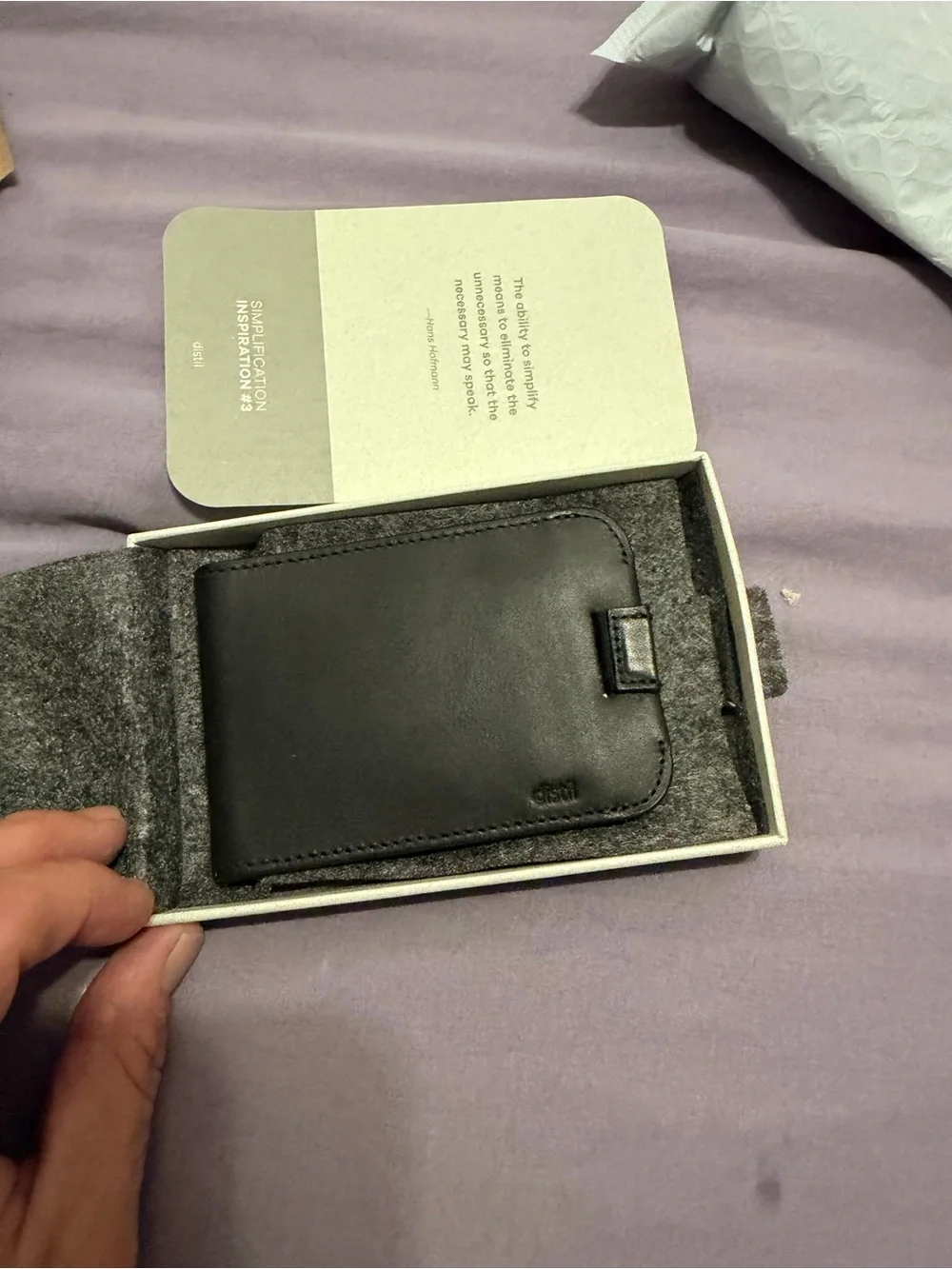 Distil Wally 5.0 premium Wally Bifold leather wallet titanium money clip